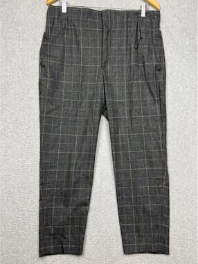 Zara Womens L Cropped Plaid Straight Leg Pants Slacks Office Work Casual Work